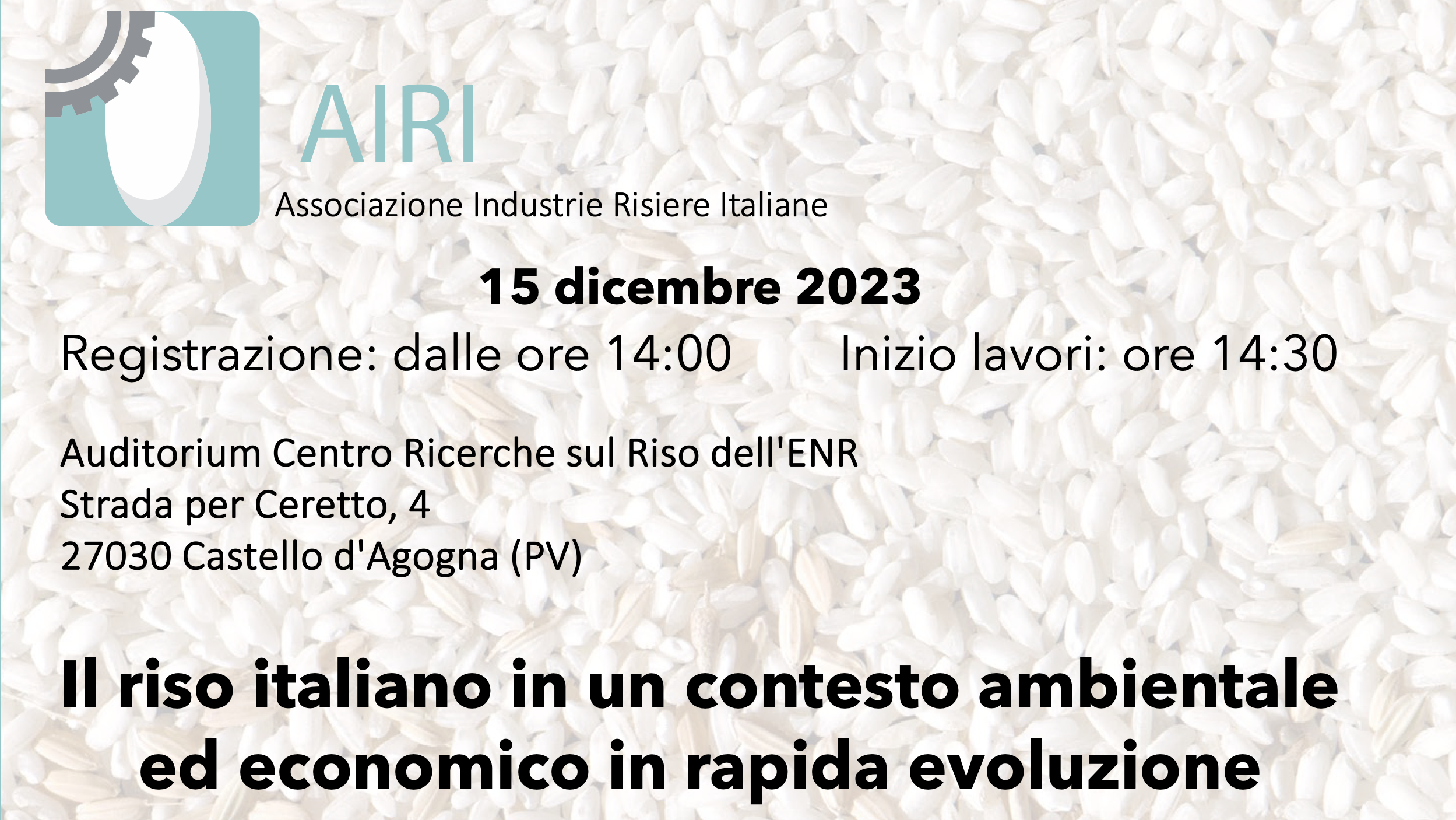 Il riso italiano in un contesto ambientale ed economico in rapida evoluzione
